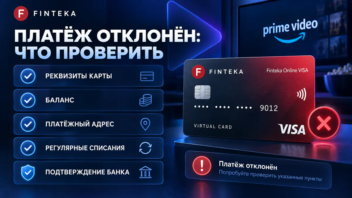Почему Amazon Prime Video не принимает карту и что проверить при отклонённом платеже